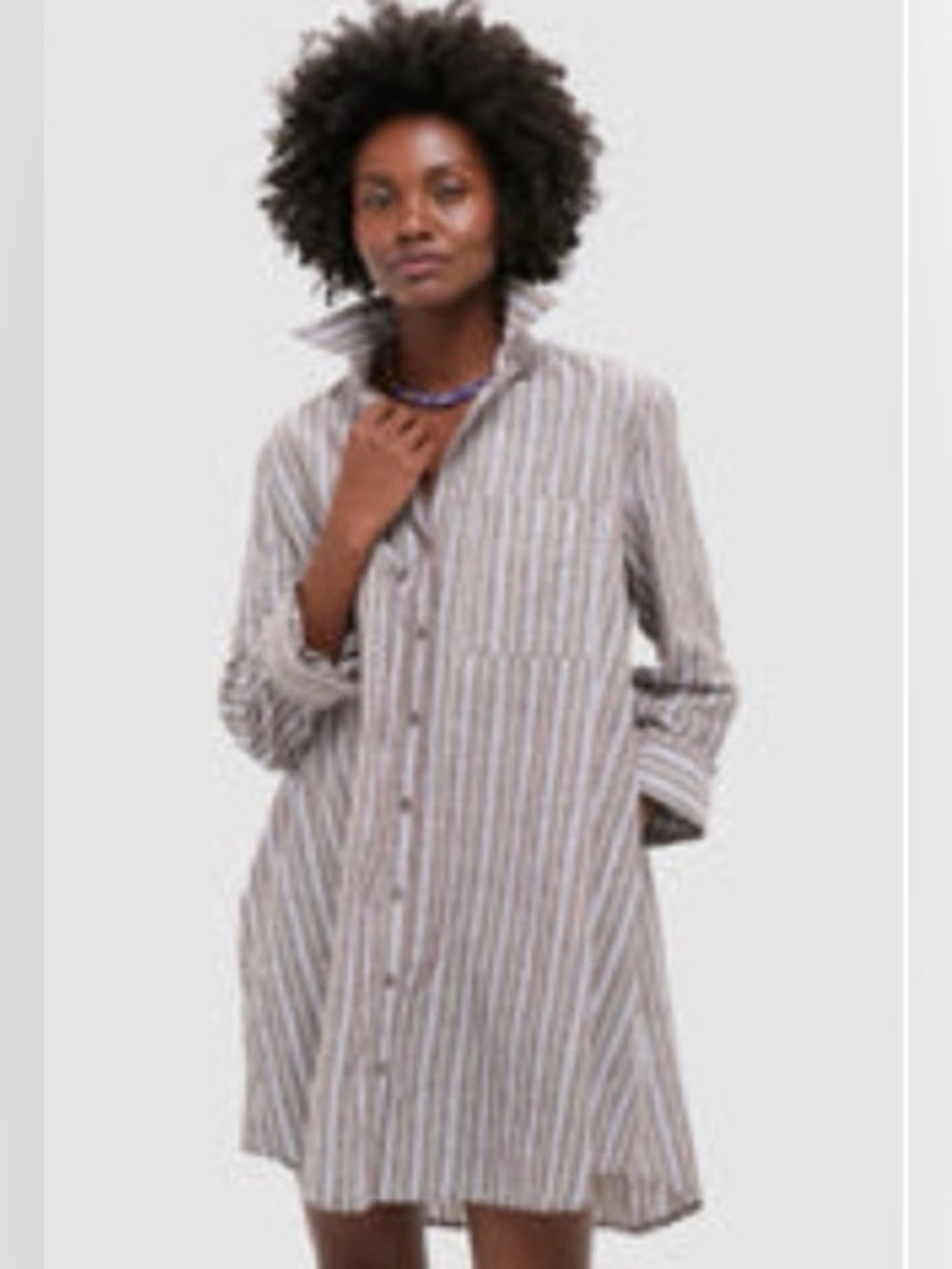 NWT Summer Stripe Linen Carlotta Shirt Dress